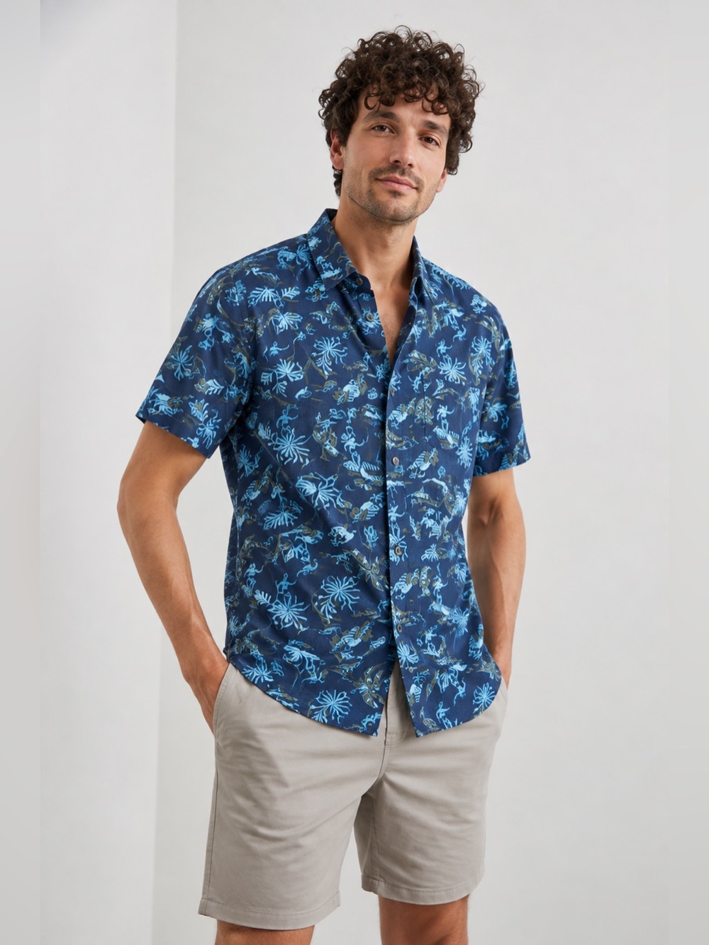 NWT Rails Men’s Carson Shirt Blue Tropical Print $148 Size XXL